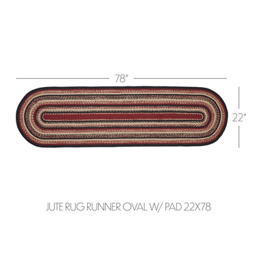 Connell Jute Rug/Runner Oval w/ Pad 22x78 - The Fox Decor